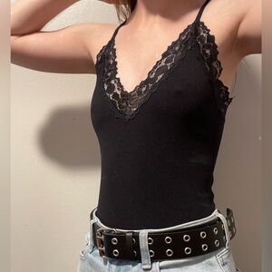 Black tank top bodysuit